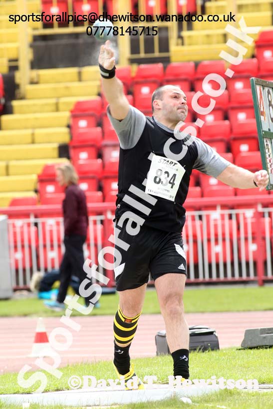Senior mens shot putt, North Eastern Track and Field Champs, Gateshead Stadium. Photo: David T. Hewitson/Sports for All Pics